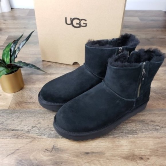 UGG Shoes - UGG Classic Mini Solid Black Waterproof Suede